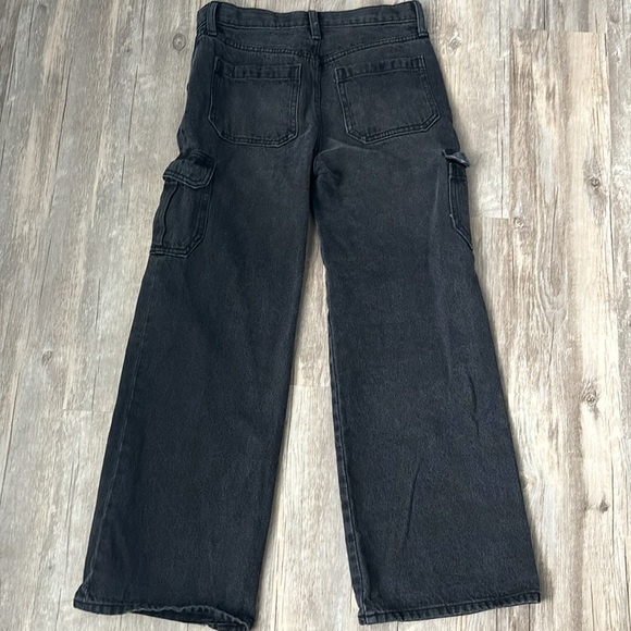 Old Navy wide leg black cargo jeans girls size 12 - Picture 3 of 4